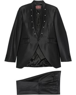 Carlo Pignatelli Traje De Tres Piezas Con Apliques De Cristal - Negro