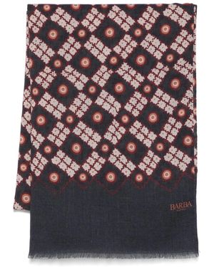 Barba Napoli Geometric-Print Scarf - Blue
