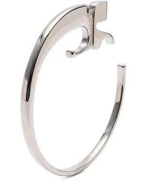 Courreges Pendientes De Aro Con Logo - Blanco