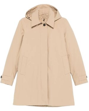 Save The Duck Hooded Collared Jacket - Natural