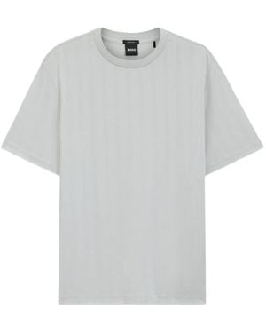 BOSS Regular-Fit Textured T-Shirt - Grey