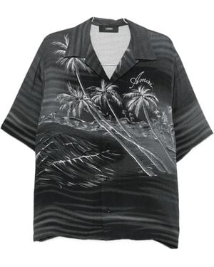 Amiri Palm Tree-Print Shirt - Black