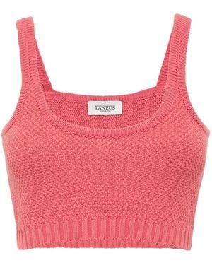 Laneus Knitted Cropped Top - Pink
