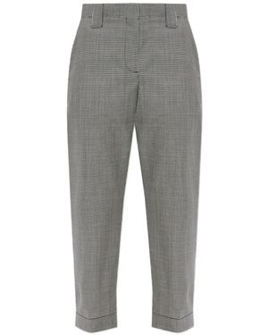 Versace Geruite Wollen Broek - Grijs