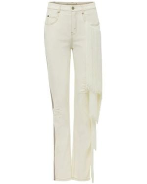 Hellessy Fringe-detailed Distressed Jeans - White