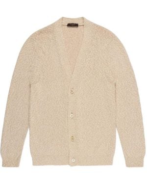 Slowear Vest Met V-Hals En Knoop - Naturel