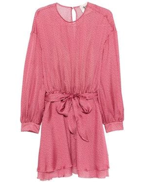Aniye By Polka-Dot Tied-Waist Dress - Pink