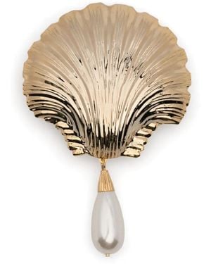 ROWEN ROSE Pendientes con colgante de concha - Blanco