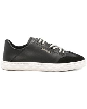 Jimmy Choo Diamond Light Flex Leather Lace-Up Sneakers - Black