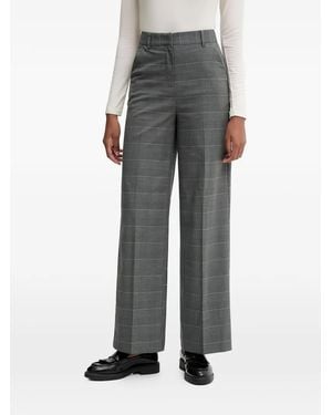 Benetton Patterned High-Waisted Pants - Gray