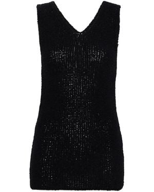 Fabiana Filippi V-Neck Bouclé Tank Top - Black