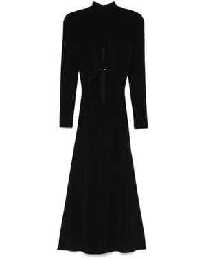 Nissa Cut Out-Detail Midi Dress - Black