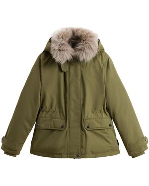 Woolrich Piumino Con Cappuccio Rimovibile - Verde