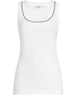 Brunello Cucinelli Cotton Tank Top - White