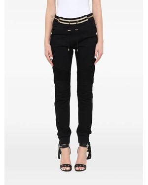 Balmain Biker Jersey Trousers - Black