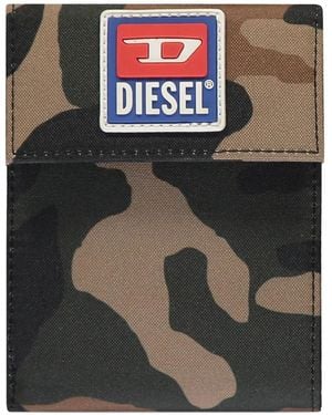 DIESEL Camouflage-Pattern Neck Wallet - Black