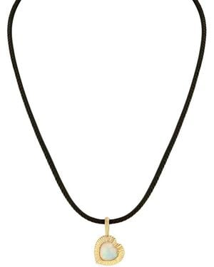 Lizzie Mandler Collier En 18Ct À Pendentif Cœur Serti D'Opale - Métallisé