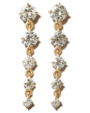 Lizzie Mandler 18Kt Éclat Five Drop Diamond Earrings - White