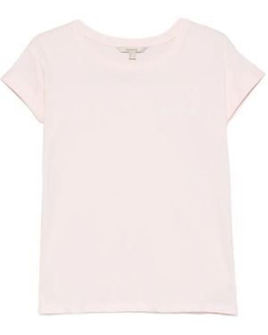 Barbour Logo-Embroidered Short-Sleeve T-Shirt - Pink