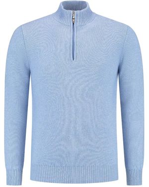 Doriani Maglione Con Mezza Zip - Blu