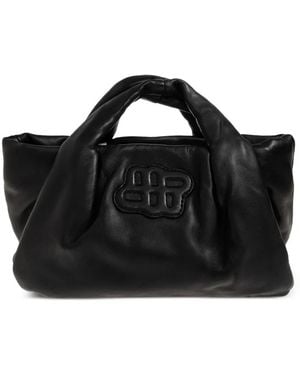 Munthe Lixia Logo-Patch Tote Bag - Black