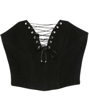 Vestiaire d'un Oiseau Libre レースアップ コルセット トップ - ブラック
