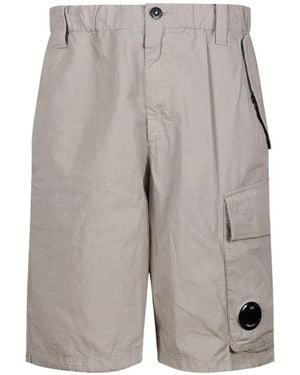 C.P. Company Logo-Detail Cargo Shorts - Grey