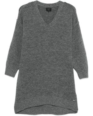 Superdry Vestido Con Cuello En V - Gris