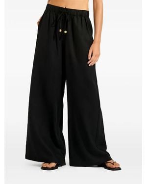 Seafolly Palermo Drawcord Wide Leg Trousers - Black