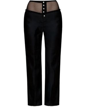 Contessa Mills Laissez Lace-Insert Trousers - Black