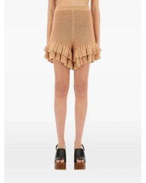 Chloé Crochet Ruffled Shorts - Natural