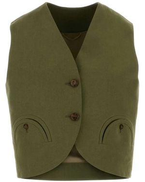 Blazé Milano Button Vest - Green