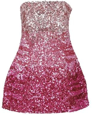 retroféte Ombre Sequin Mini Cocktail Dress - Red