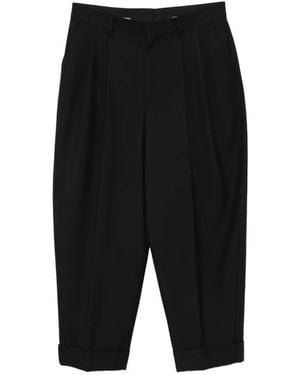 Juun.J Pleated Turn-Up Trousers - Black
