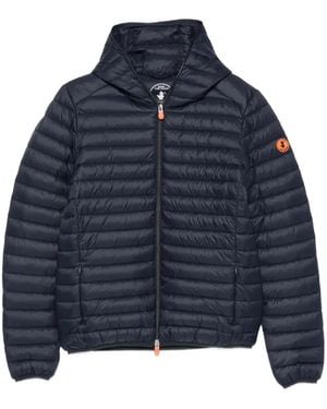 Save The Duck Donald Quilted Hooded Jacket - Blue