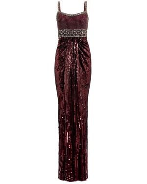 Jenny Packham Vestido largo Only You con apliques - Morado