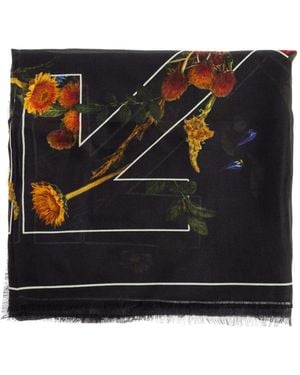 Off-White c/o Virgil Abloh Sjaal Met Bloemenprint - Zwart