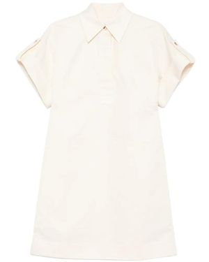 JOSEPH Collared Short-Sleeve Mini Dress - White