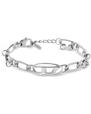DIESEL Bracelet À Plaque Oval D - Blanc