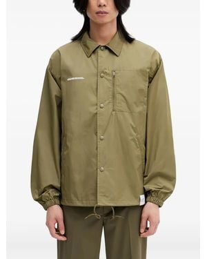 Neighborhood Logo-Print Button-Fastening Windbreaker - Green