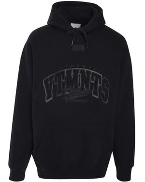 VTMNTS Cotton Logo Appliqué Hoodie - Blue