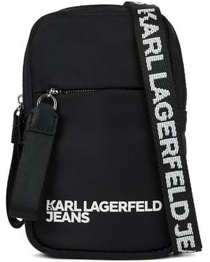 Karl Lagerfeld Étui De Smartphone À Bride Portée Autour Du Cou - Black