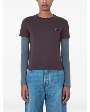 Miu Miu Camiseta De Tejido Jersey - Azul
