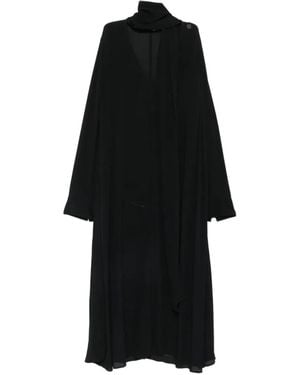 TOTEME Scarf-Detail V-Neck Maxi Dress - Black