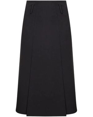 Blanca Vita Panelled Side-Slit Midi Skirt - Black
