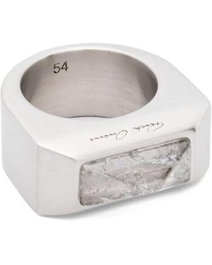 Rick Owens Crystal Pyramid Ring - White