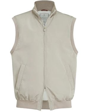 Brunello Cucinelli Bonded Nylon Padded Gilet - Grey