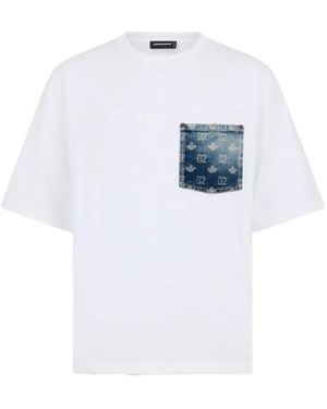 DSquared² T-Shirt Met Monogram - Wit