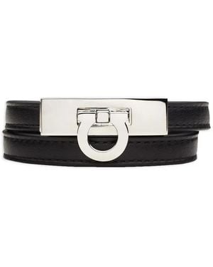 Ferragamo Pulsera Gancini con bucle doble - Blanco