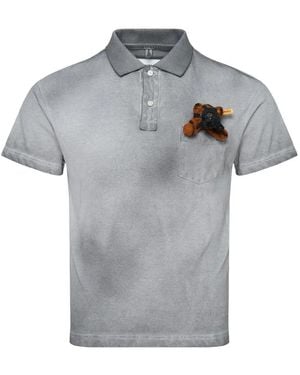 Doublet Gas Mask Bear Polo Shirt - Grey